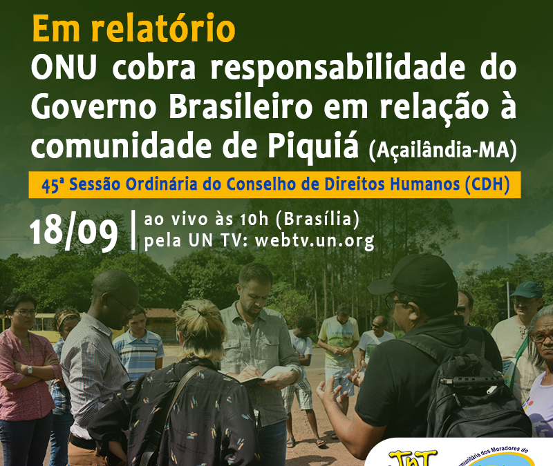 Em relatório ONU cobra responsabilidade do Governo Brasileiro em relação à comunidade de Piquiá